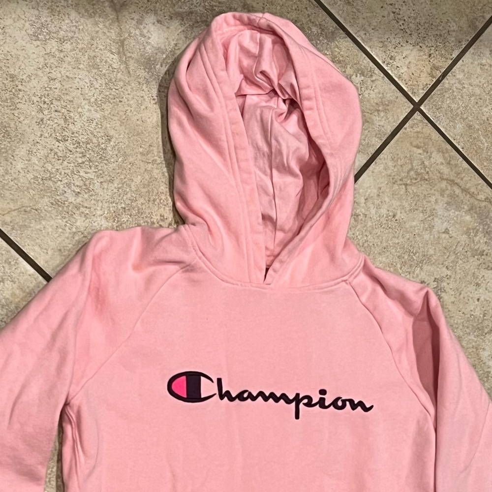 Kids Pink Champion Hoodie
